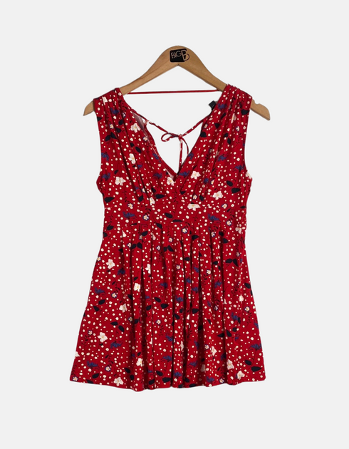 Red floral dress FM