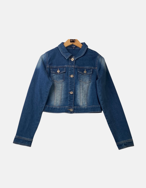 Classic Faded Cropped Denim Jacket