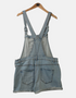 Distressed Denim Overall Shorts