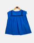 Sleeveless Embroidered Blue Tunic Top