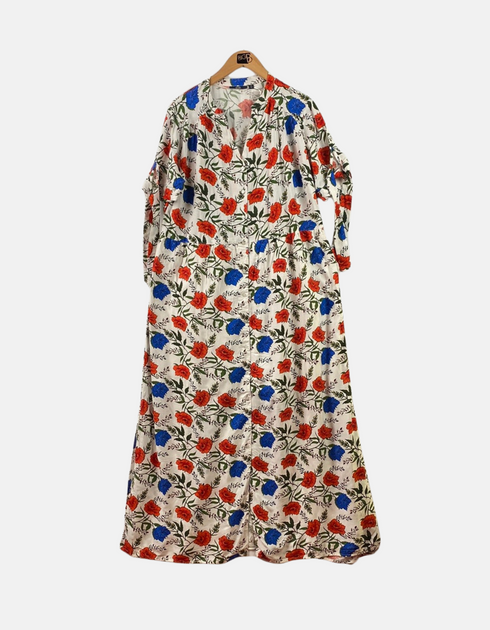 White with floral long dress FM