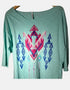 Aqua Tribal Print Top