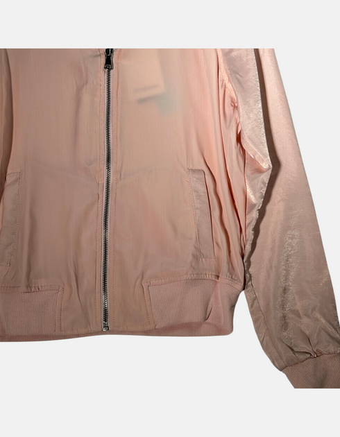 Women's Light Pink Zip-Up Bomber Jacket
