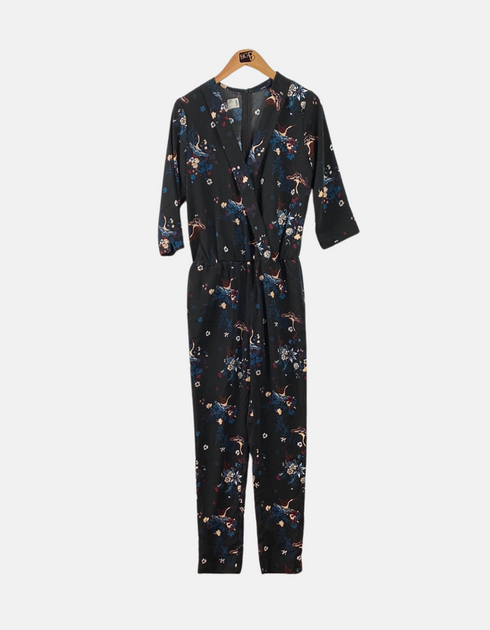 Floral Print Wrap-Style Jumpsuit