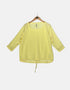 Drawstring Hem 3/4 Sleeve Top for Women – Yellow