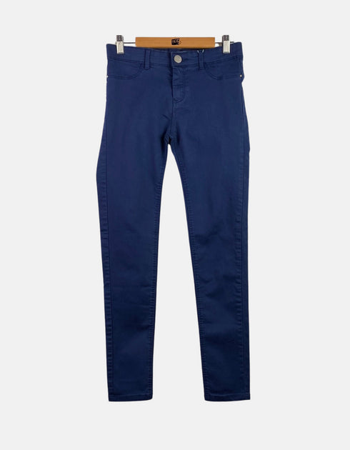Navy Blue Slim-Fit Casual Pants