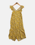 Yellow Floral Ruffle-Sleeve Romper