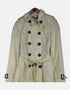 Women's Classic Double-Breasted Yellow Trench Coat