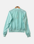 Mint Green Lightweight Zip-Up Bomber Jacket