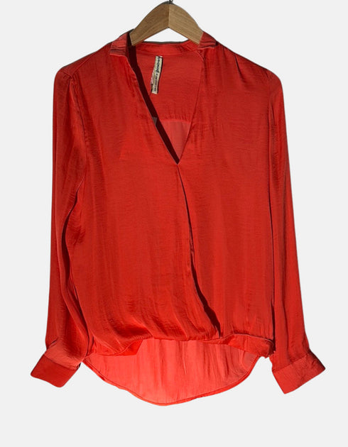 Crimson Silk Blouse