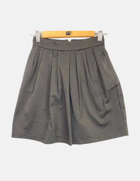High-Waisted Pleated A-Line Skirt