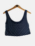 Navy Polka Dot Crop Tank Top