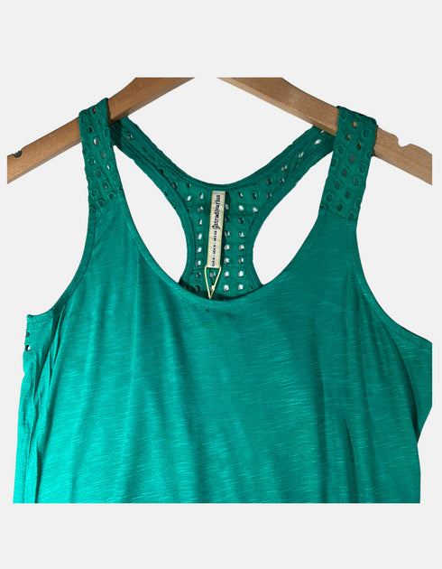 Green Sleeveless Racerback Tank Top