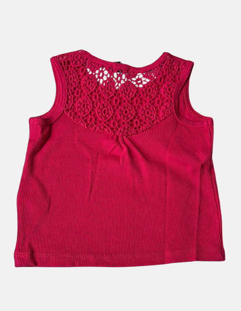 Baby Ribbed Sleeveless Top in Vibrant Red