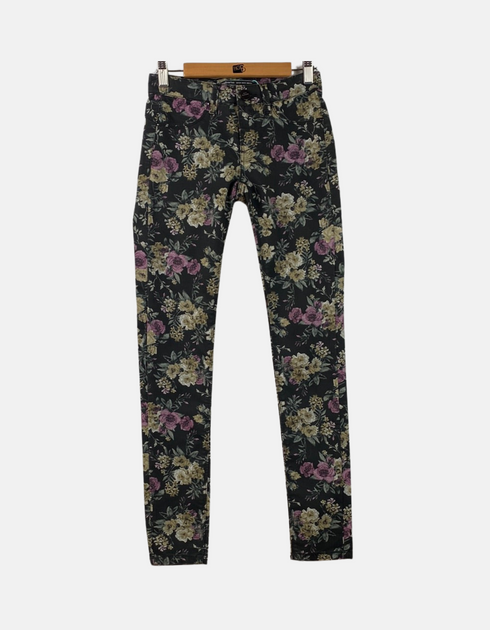 Jeans black floral FM