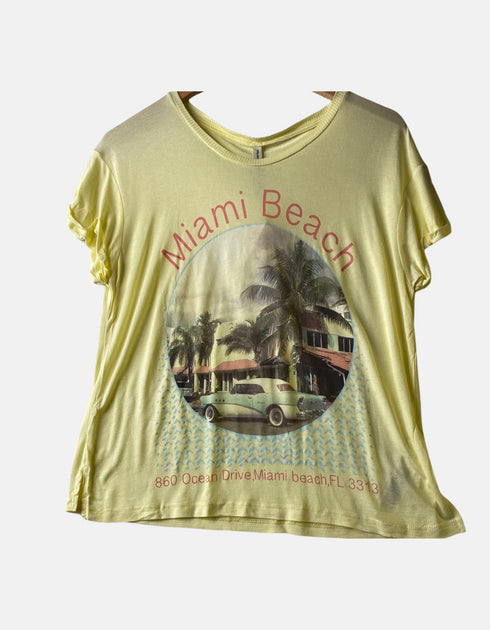 Vintage Miami Beach Graphic T-Shirt – Yellow