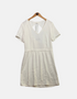 Back Cutout Short Sleeve White Dress