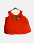 Orange sleeveless top with flower design FM