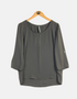 Minimalist Grey Blouse with 3/4 Sleeves