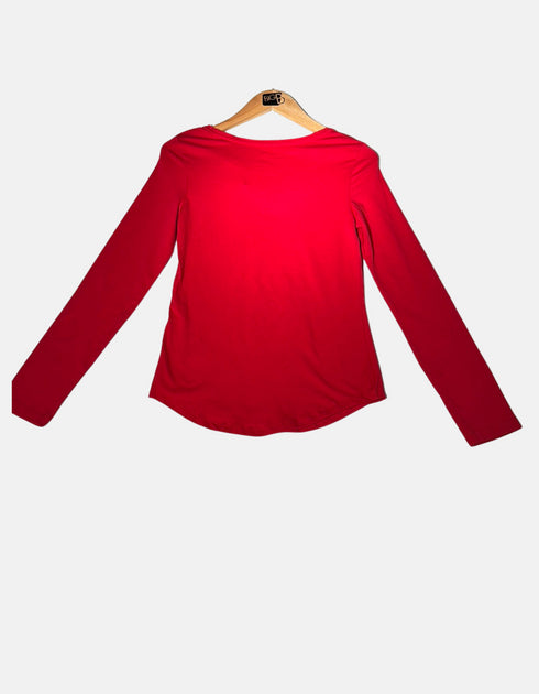 Vibrant Ruby Long-Sleeve Top
