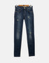 Classic Distressed Skinny Blue Denim Jeans