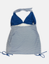 Striped Halter Neck Swim Dress with Ruched Sides