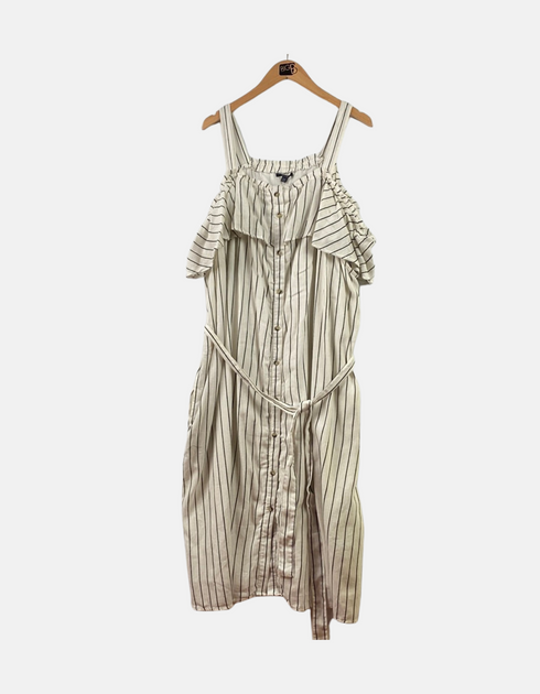 Long dress white line black FM