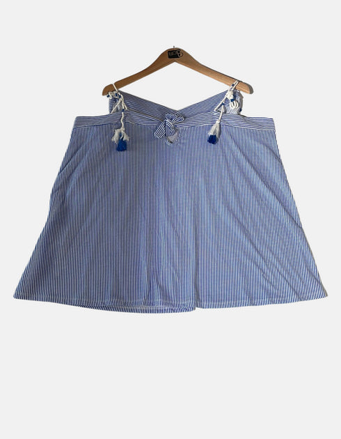 Striped Off-Shoulder Tie-Strap Top for Women