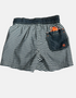 Striped Swim Shorts with Orange Drawstring