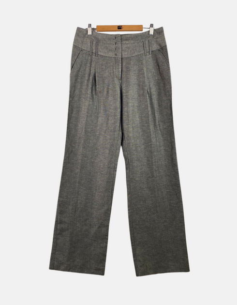 Women's Grey Wide-Leg Formal Trousers