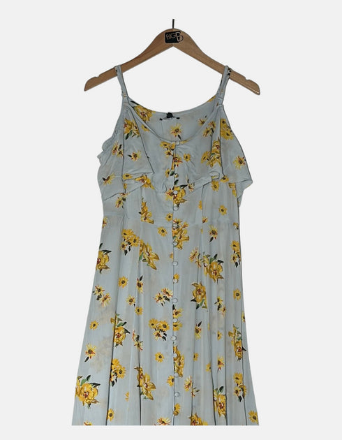 Floral Ruffle-Trim Maxi Dress