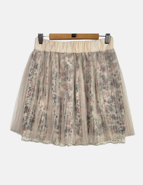 Shirt white net with flower FM