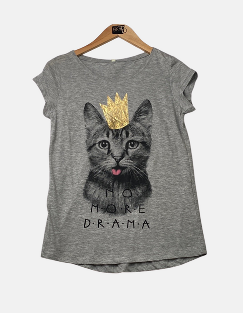 Grey T shirt with cute cat FM