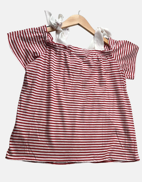Nautical Charm Bow Sleeve Top F