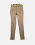 Beige High-Waist Slim-Fit Pants with Zipper Detail