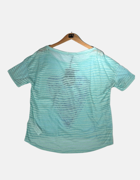 Green T shirt with blue heart FM