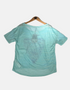 Green T shirt with blue heart FM
