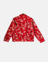 Floral Red Zip-Up Bomber Jacket