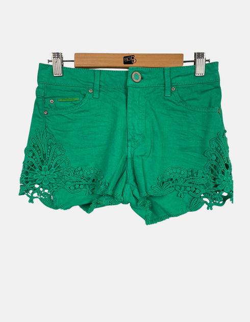 Green colour shorts FM
