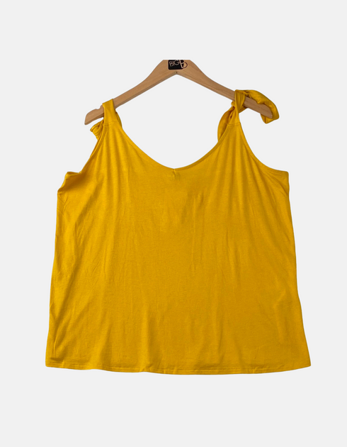 Tie-Shoulder Casual Tank Top – Yellow