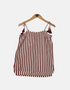 Red and White Striped Sleeveless Top with Tassel Ties