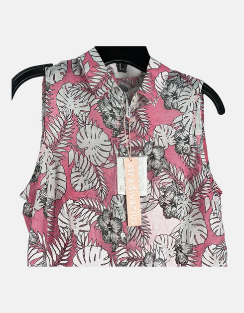 Tropical Breeze Sleeveless Linen Blouse FM