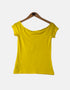 Off-Shoulder Basic Tee – Yellow