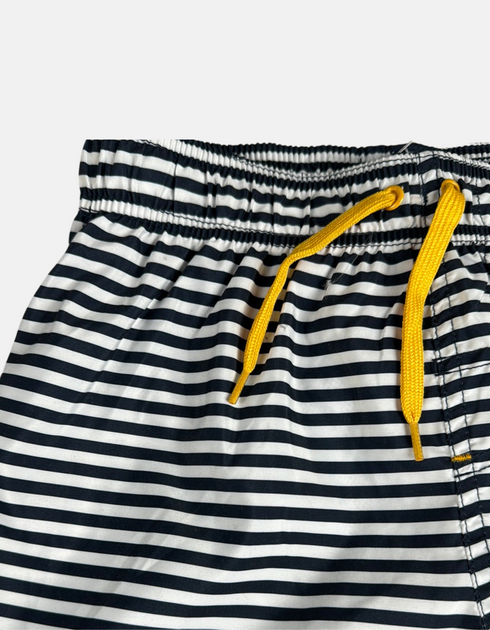 Nautical Striped Swim Shorts – Black and White