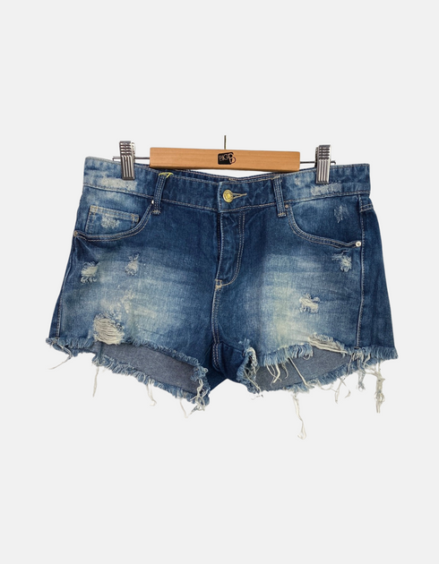 Distressed Denim Cutoff Shorts with Frayed Hem