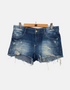 Distressed Denim Cutoff Shorts with Frayed Hem