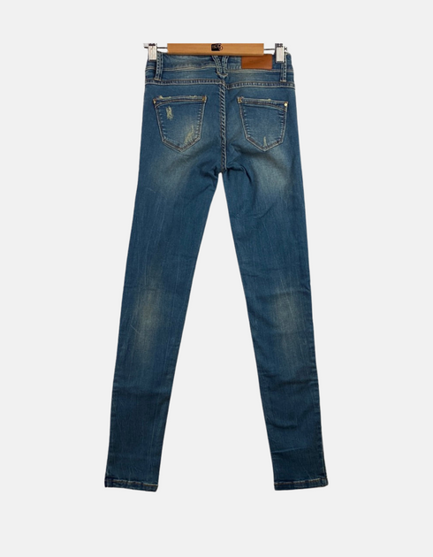 Distressed Light-Wash Skinny Jeans