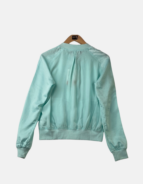 Mint Green Lightweight Zip-Up Bomber Jacket