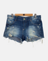 Distressed Denim Cutoff Shorts with Frayed Hem