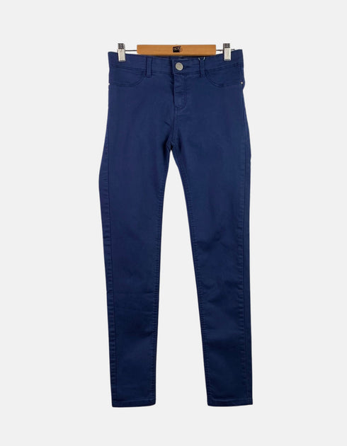 Navy Blue Slim-Fit Casual Pants